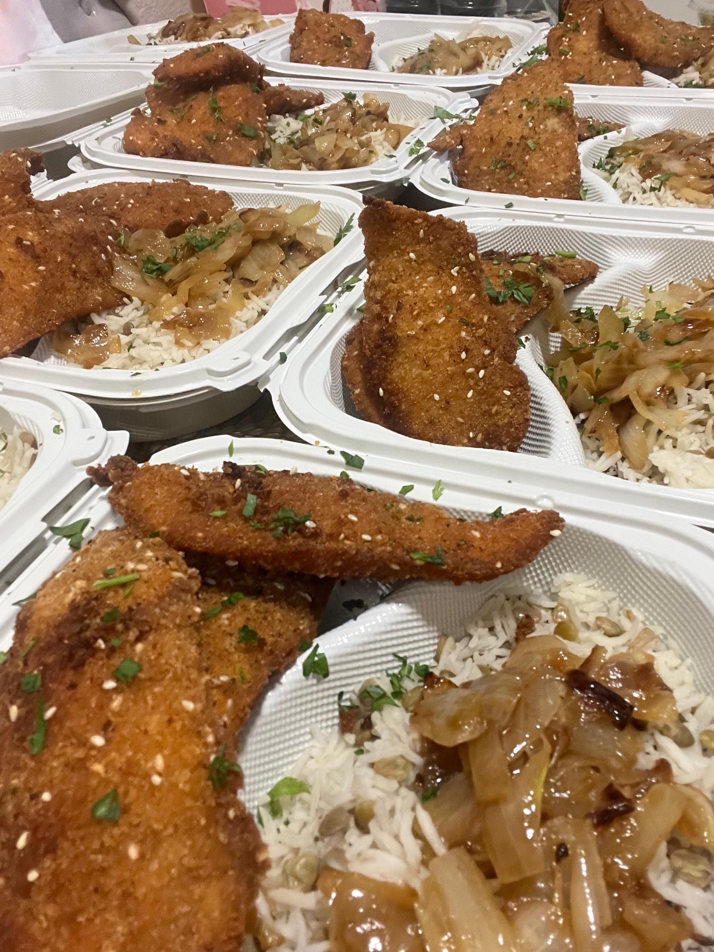 Schnitzel meal trays