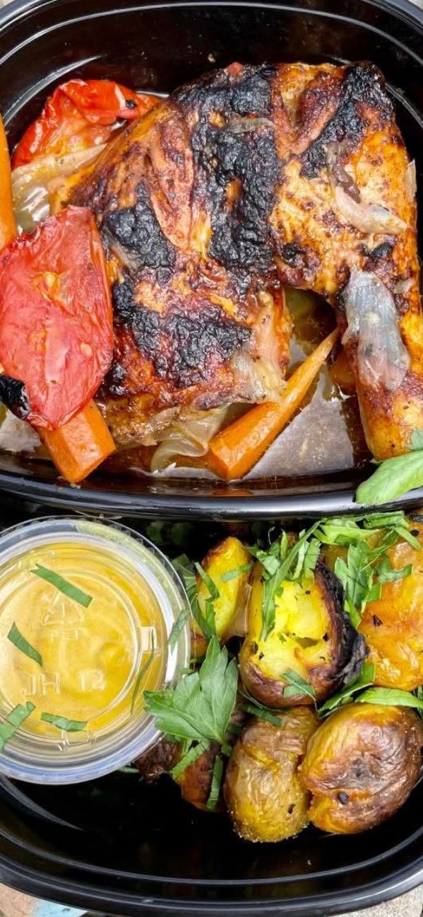 Slow-roasted chicken