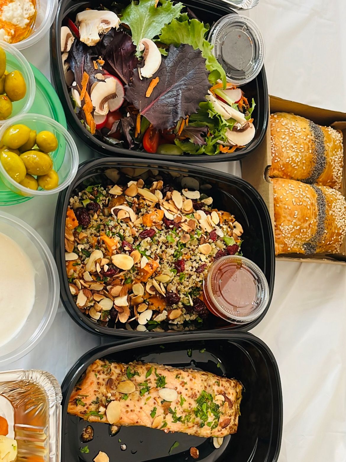 Baked salmon with quinoa salad