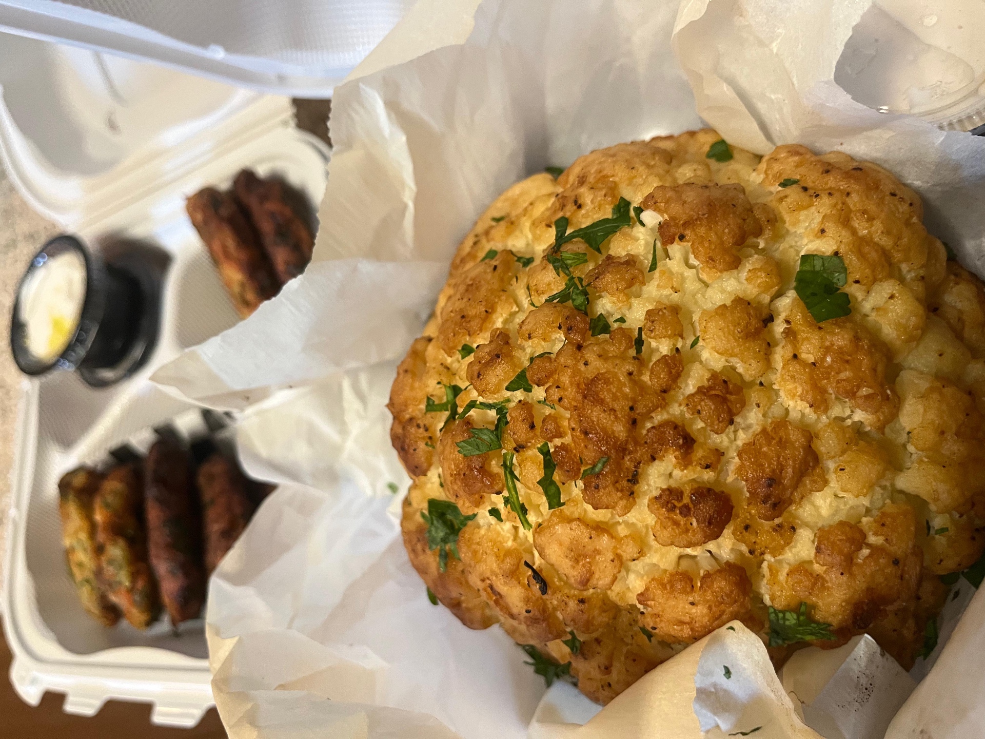 Whole roasted cauliflower